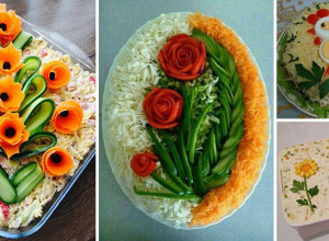 Rezept Die 12 besten Ideen, um Salatplatten für Gäste auf die Festtafel zu arrangieren