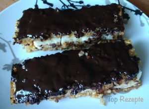 Rezept Bananen-Haferflocken-Kuchen mit Schokolade überzogen