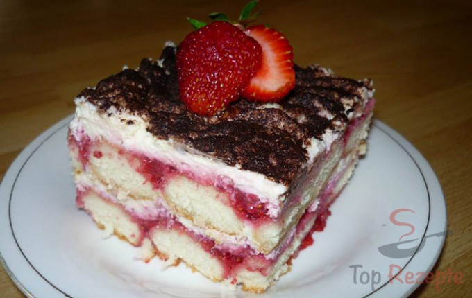 Rezept Erfrischendes Erdbeer-Tiramisu mit weißer Schokolade