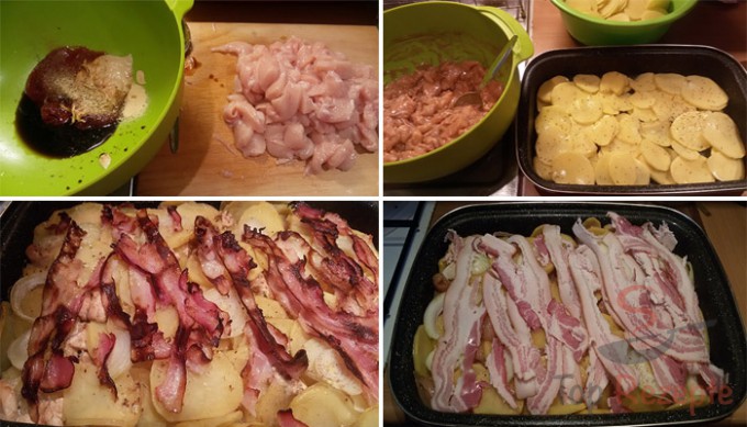 Rezept Hähnchenbrust mit Speck und Kartoffeln aus dem Backofen