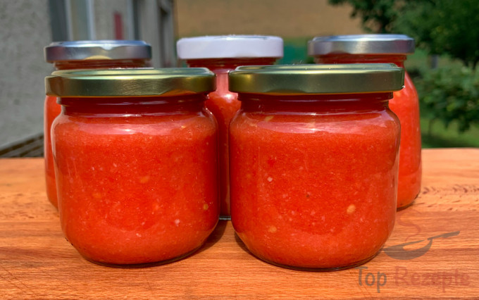 Rezept Knoblauch-Tomatensoße kalt zubereitet, ohne Einkochen