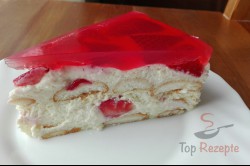 Zubereitung des Rezepts Quark-Pudding-Torte mit Erdbeeren und Tortenguss ohne Backen, schritt 2