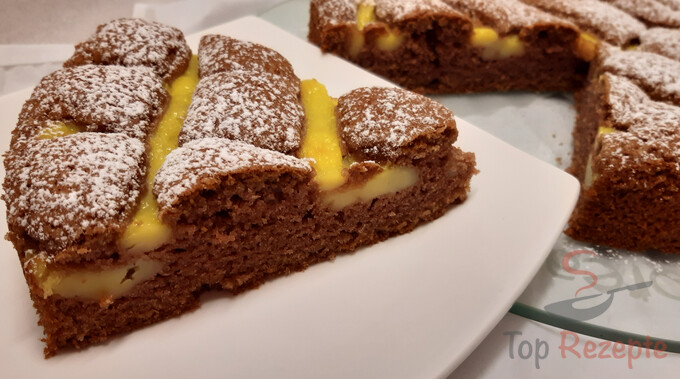 Rezept Leckerer Schoko-Kuchen mit Vanillecreme – ein Wolkenkuchen
