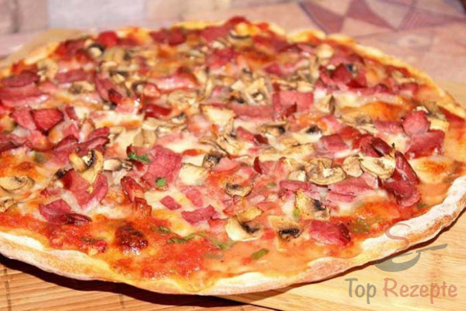 Rezept Knusprige Pizza mit Haferflocken - ohne Hefe