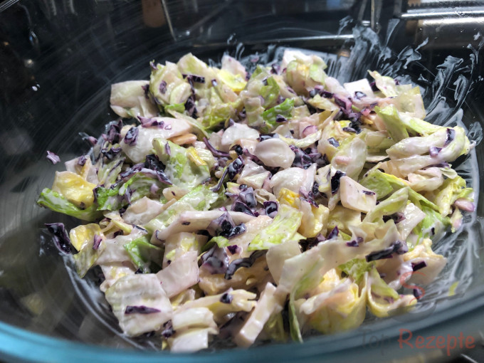 Rezept Wunderbarer, leichter und schmackhafter FIT Salat mit Rotkohl und Naturjoghurt