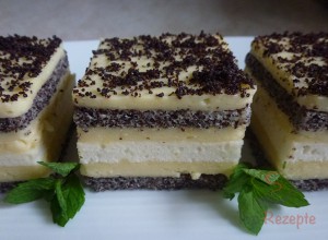 Rezept Mohnkuchen mit weißer Schokolade