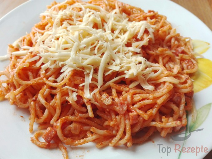 Rezept Spaghetti Milanese mit Wurst und Käse