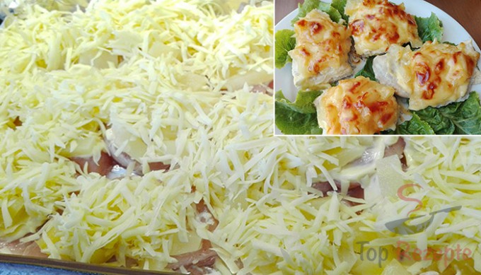 Rezept Hähnchenbrust mit Ananas und Käse überbacken