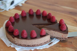Zubereitung des Rezepts Super-Chocolate-Cheesecake mit Himbeeren, schritt 2