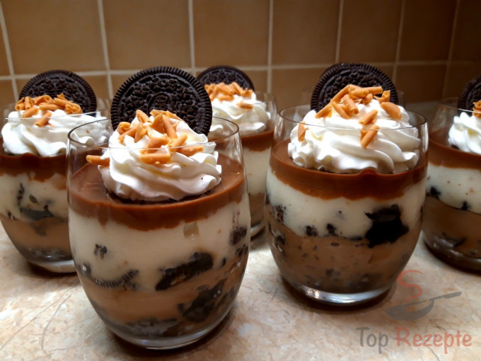 Rezept Puddingdessert mit Oreo-Keksen im Glas – Leckeres Süßes ohne Backen auch für die Anschpruchsvollsten