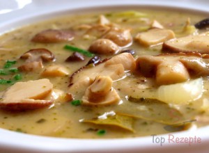 Böhmische Kartoffel-Pilz-Suppe (ein traditionelles Rezept)