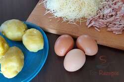 Zubereitung des Rezepts Kartoffelpuffer mit Käse und Schinken - glutenfrei, schritt 1