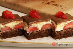 Zubereitung des Rezepts Fantastischer Erdbeer-Quark-Kuchen mit Schokoladenglasur, schritt 4