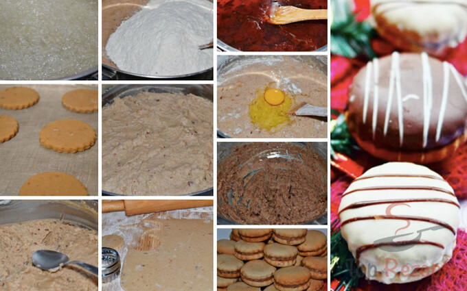 Rezept Lebkuchen mit Nuss-Pflaumenmus-Füllung und Schokoladenglasur