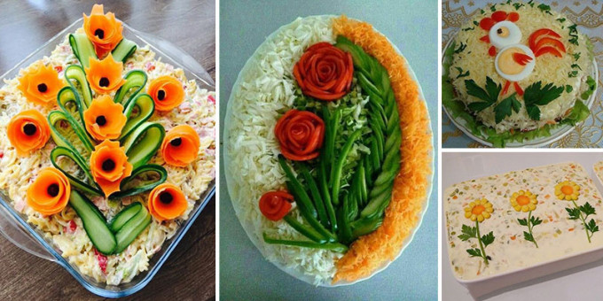 Rezept Die 12 besten Ideen, um Salatplatten für Gäste auf die Festtafel zu arrangieren