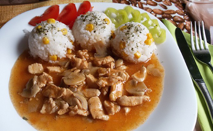 Hähnchenbrust mit Champignons und Reis | Top-Rezepte.de