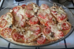Zubereitung des Rezepts Toastbrot-Tomaten-Käse-Auflauf mit Sahnesoße überbacken, schritt 7