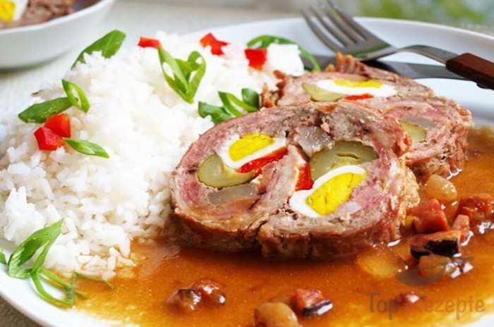 Schweinerouladen mit Reis | Top-Rezepte.de