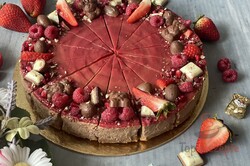 Zubereitung des Rezepts Österlicher Schokoladen-Cheesecake mit Himbeerglasur, schritt 5